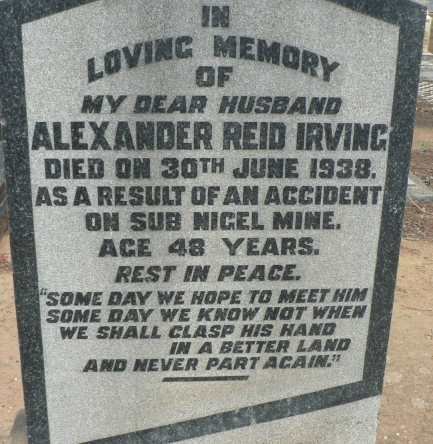 IRVING Alexander Reid -1938