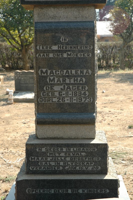 JAGER Magdalena Martha, de 1894-1973