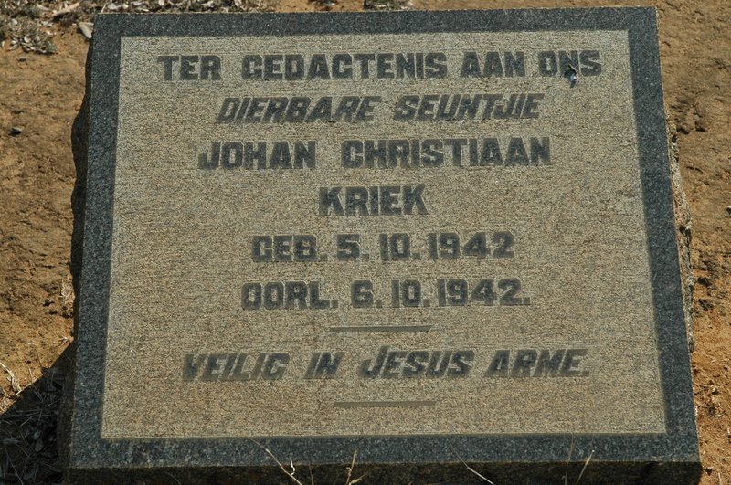 KRIEK Johan Christiaan 1942-1942