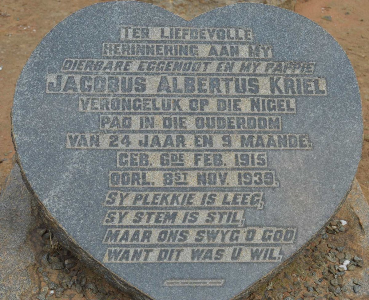 KRIEL Jacobus Albertus 1915-1939