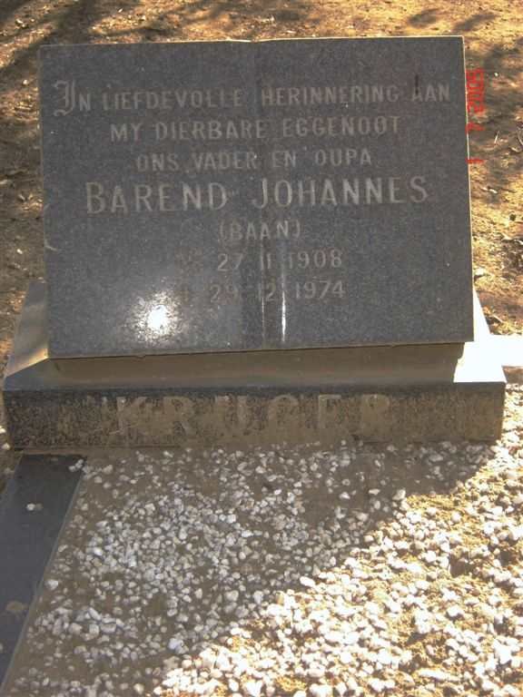 KRUGER Barend Johannes 1908-1974
