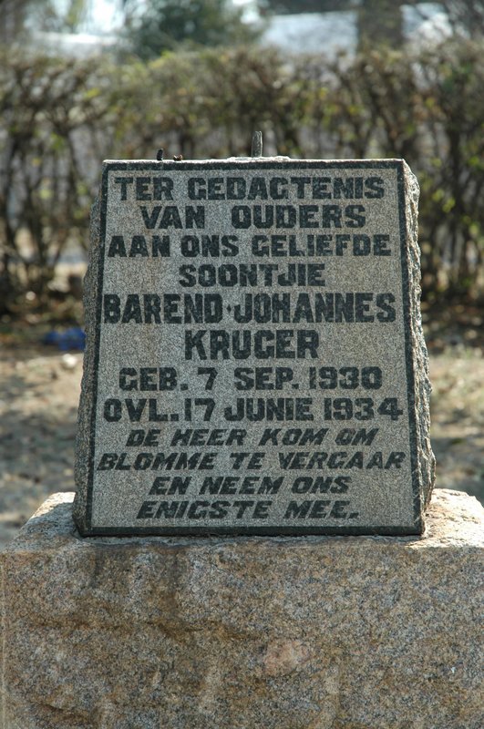 KRUGER Barend Johannes 1930-1934