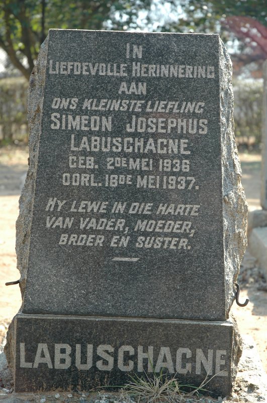 LABUSCHAGNE Simeon Josephus 1936-1937