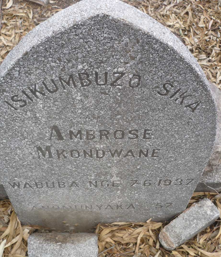 MKONDWANE Ambrose -1937