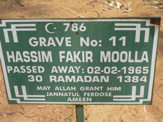 MOOLLA Hassim Fakir -1965