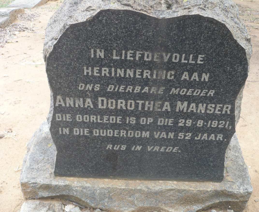 MANSER Anna Dorothea -1921