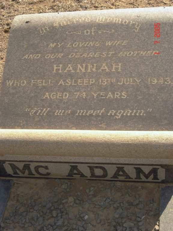 McADAM Hannah -1943