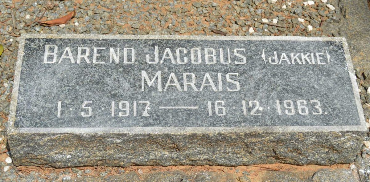 MARAIS Barend Jacobus 1917-1963