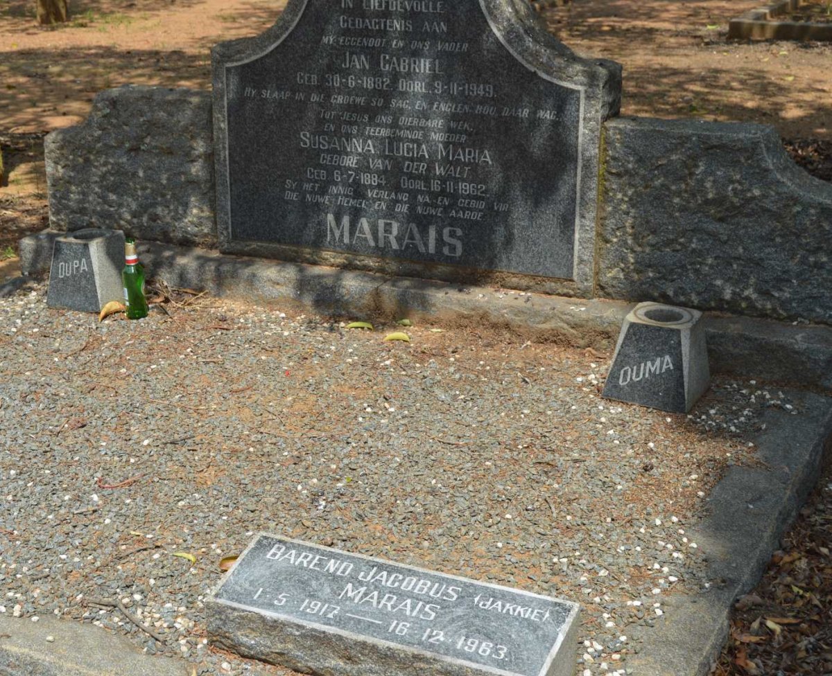 MARAIS Jan Gabriel 1882-1949 &amp; Susanna Lucia VAN DER WALT 1884-1962 :: MARAIS Barend Jacobus 1912-1963