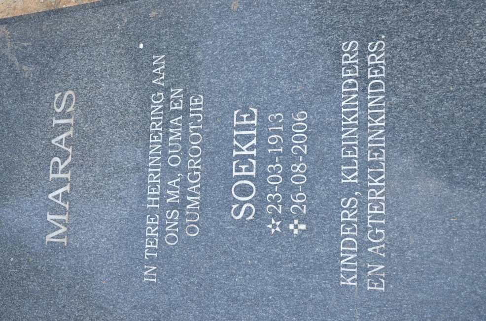 MARAIS Soekie 1913-2006