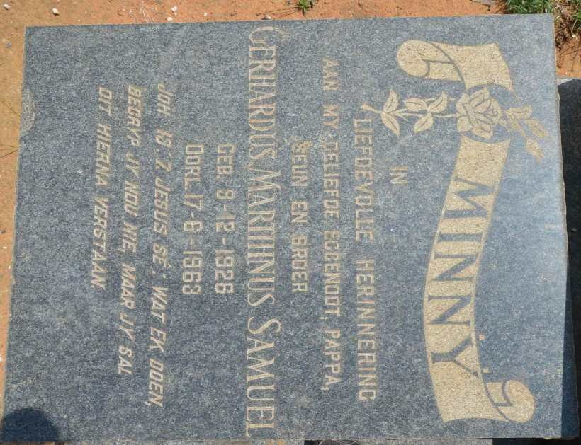 MINNY Gerhardus Marthinus Samuel 1926-1963