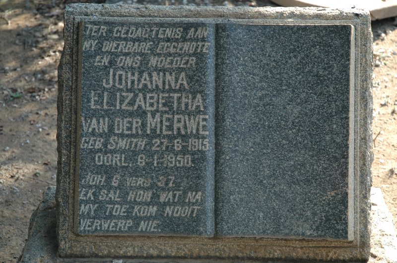 MERWE Johanna Elizabeth, van der 1915-1950