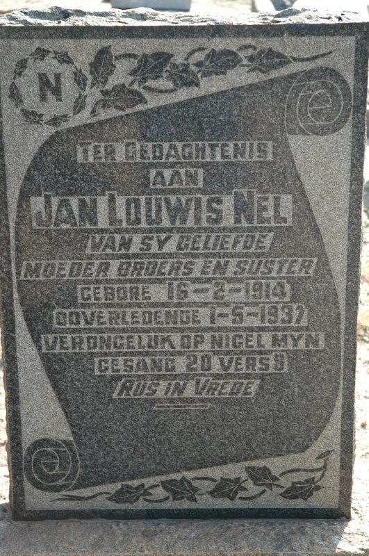 NEL Jan Louwis 1914-1937
