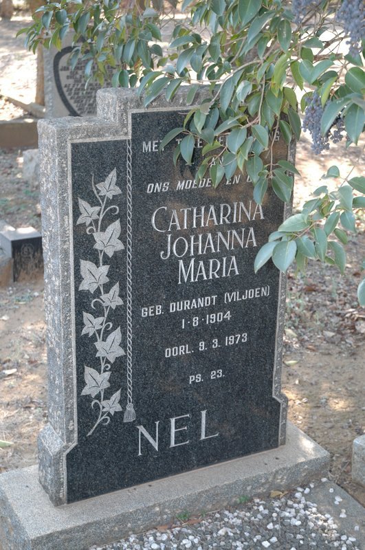 NEL Catharina Johanna Maria  nee VILJOEN born DURANDT 1904-1973