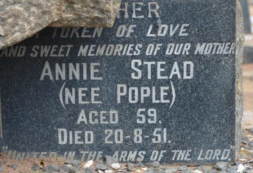 STEAD Annie nee POPLE -1951