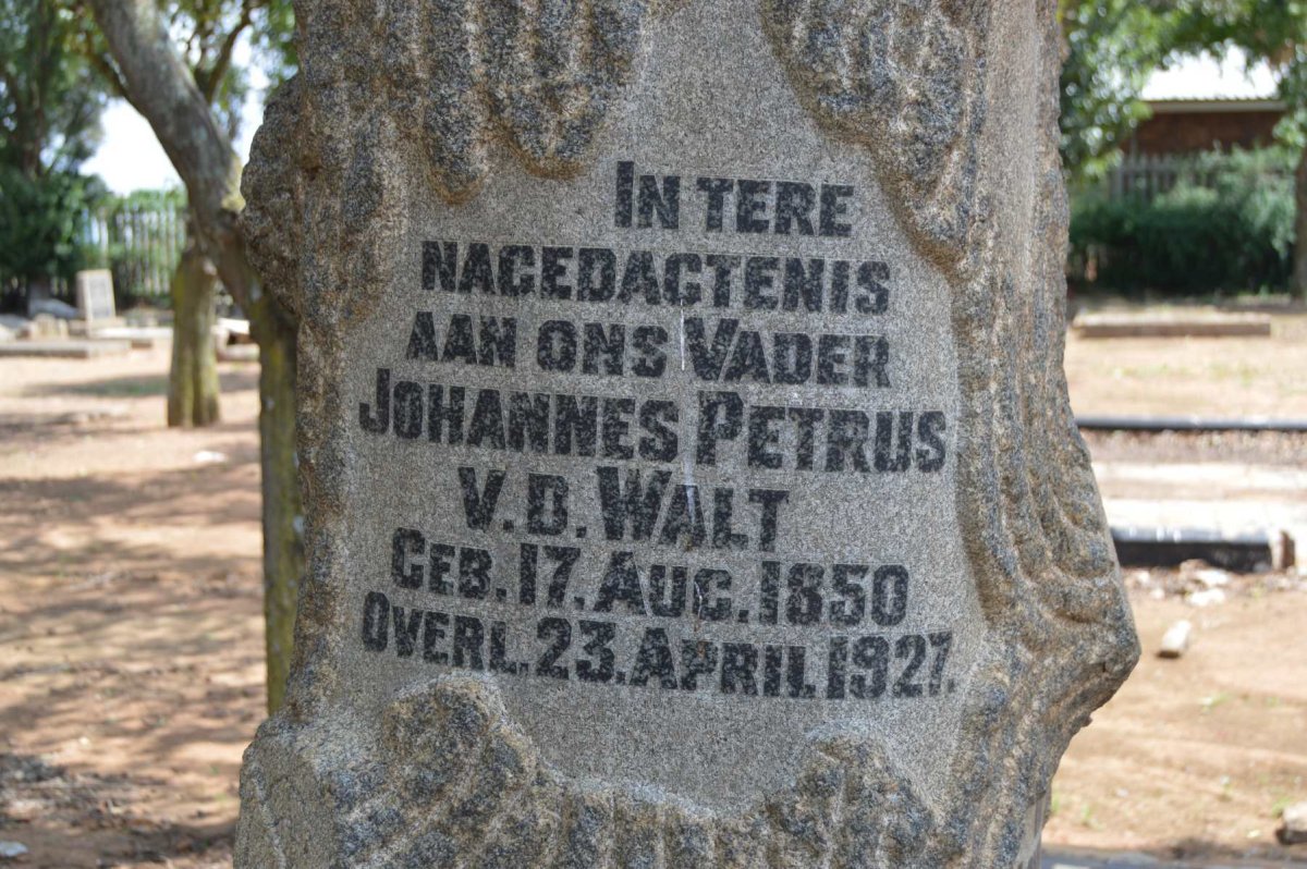 WALT Johannes Petrus, v.d. 1850-1927