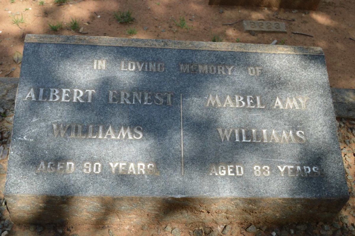 WILLIAMS Albert Ernest &amp; Mabel Amy