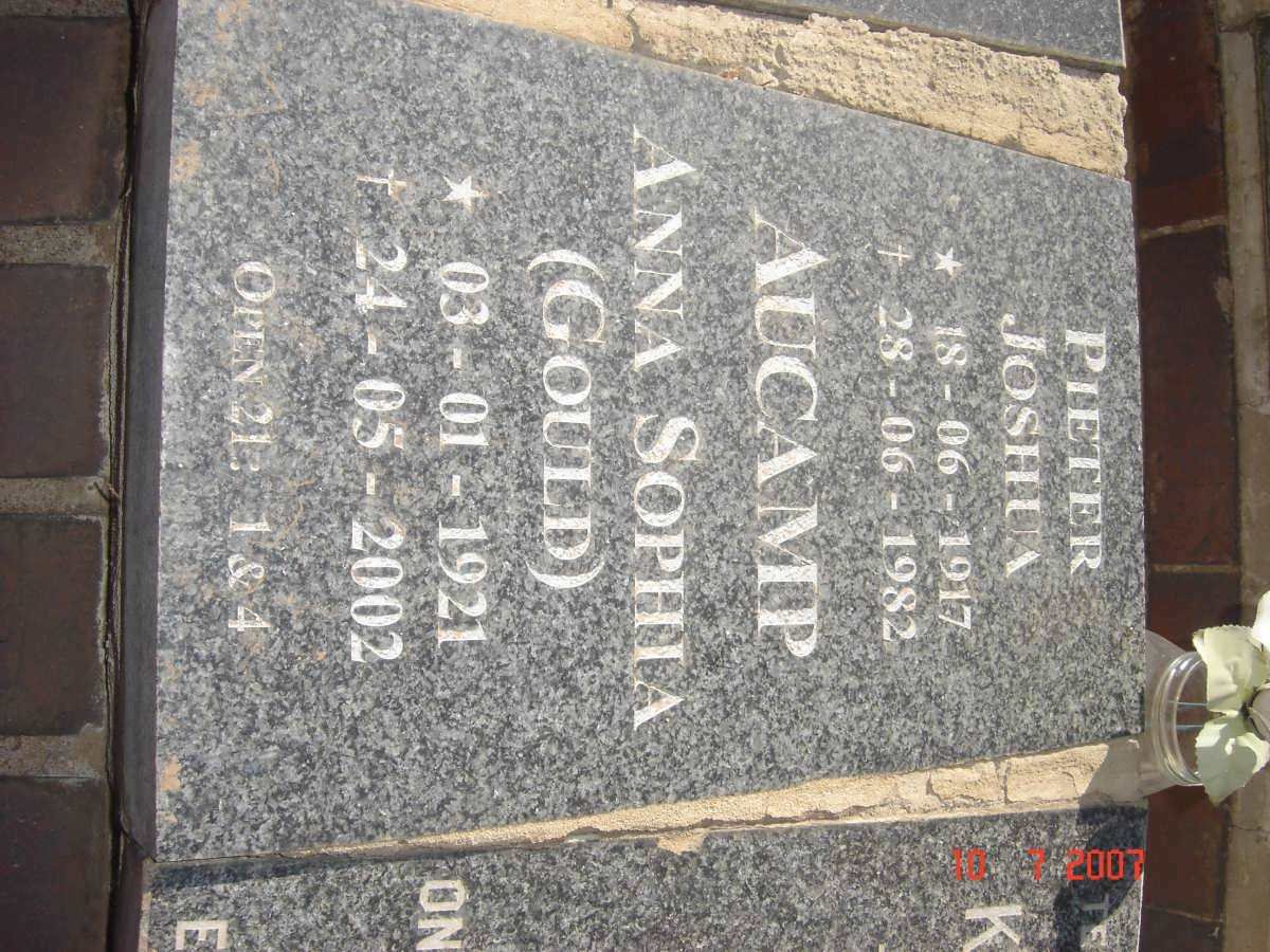 AUCAMP Pieter Joshua 1917-1982 &amp; Anna Sophia GOULD 1921-2002