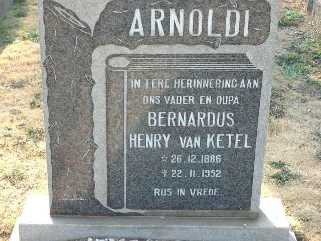 ARNOLDI Bernardus Henry van Ketel 1886-1952