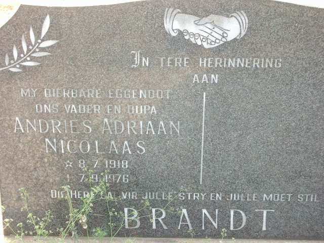 BRANDT Andries Adriaan Nicolaas 1918-1976