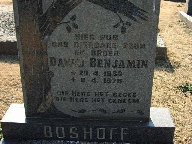 BOSHOFF Dawid Benjamin 1960-1978