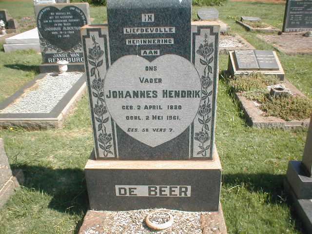 BEER Johannes Hendrik, de 1880-1961