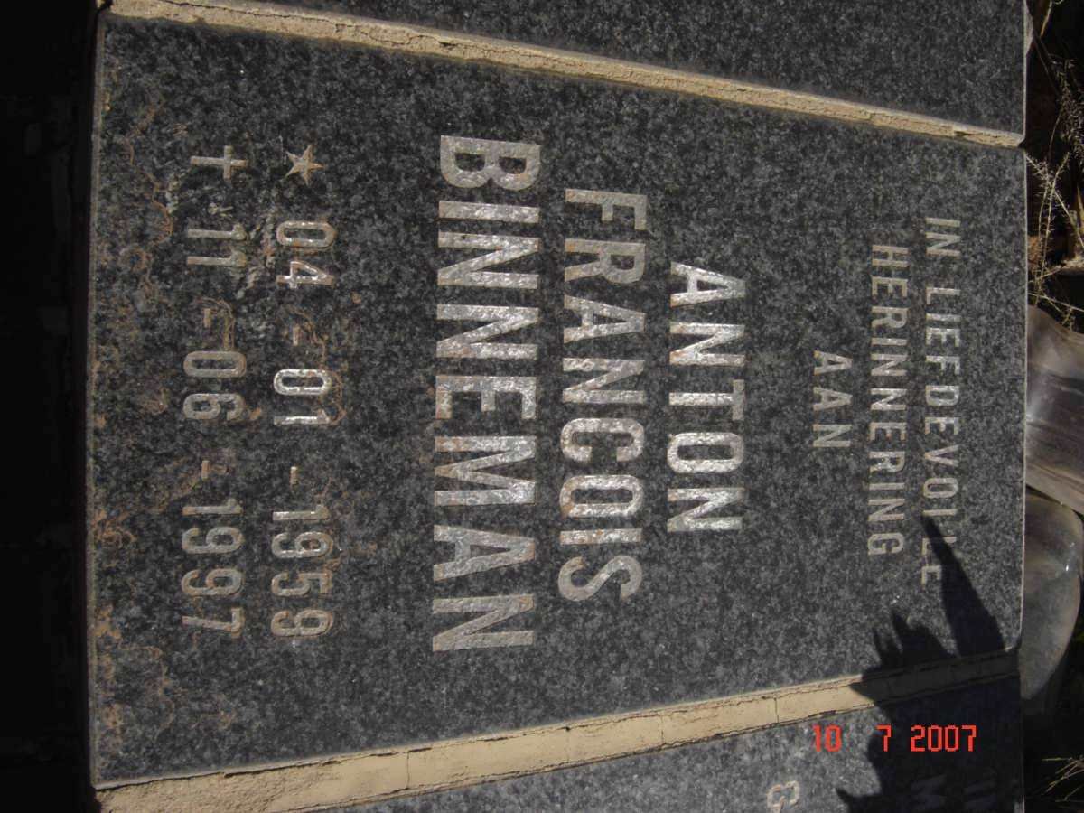 BINNEMAN Anton Francois 1959-1997