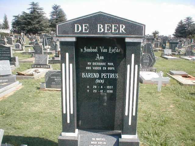 BEER Barend Petrus, de 1937-1996