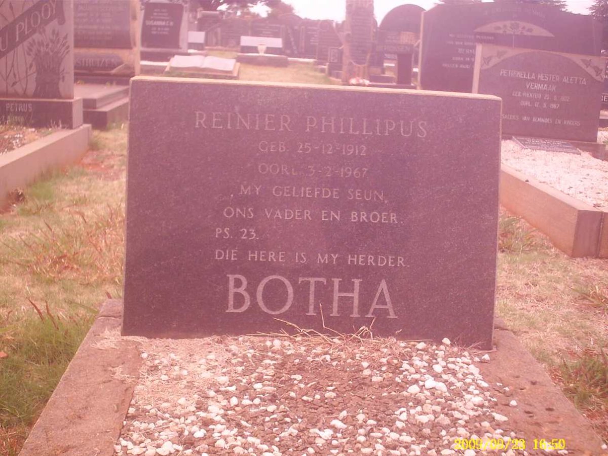 BOTHA Reinier Phillipus 1912-1967