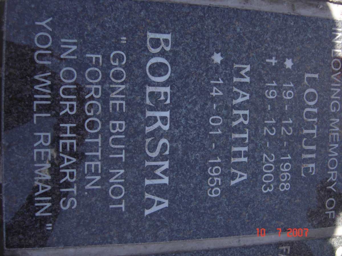 BOERSMA Loutjie 1968-2003 :: BOERSMA Martha 1959-