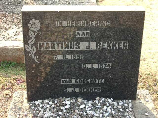 BEKKER Martinus J. 1891-1974