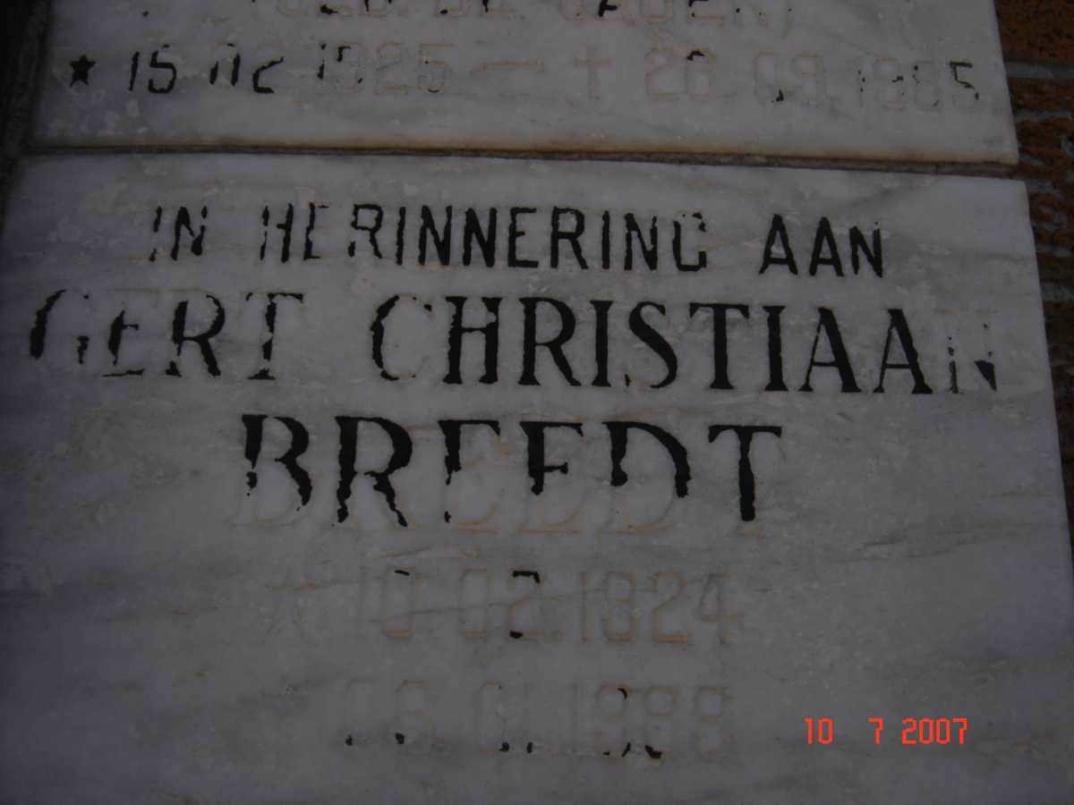 BREEDT Gert Christiaan 1924-1989