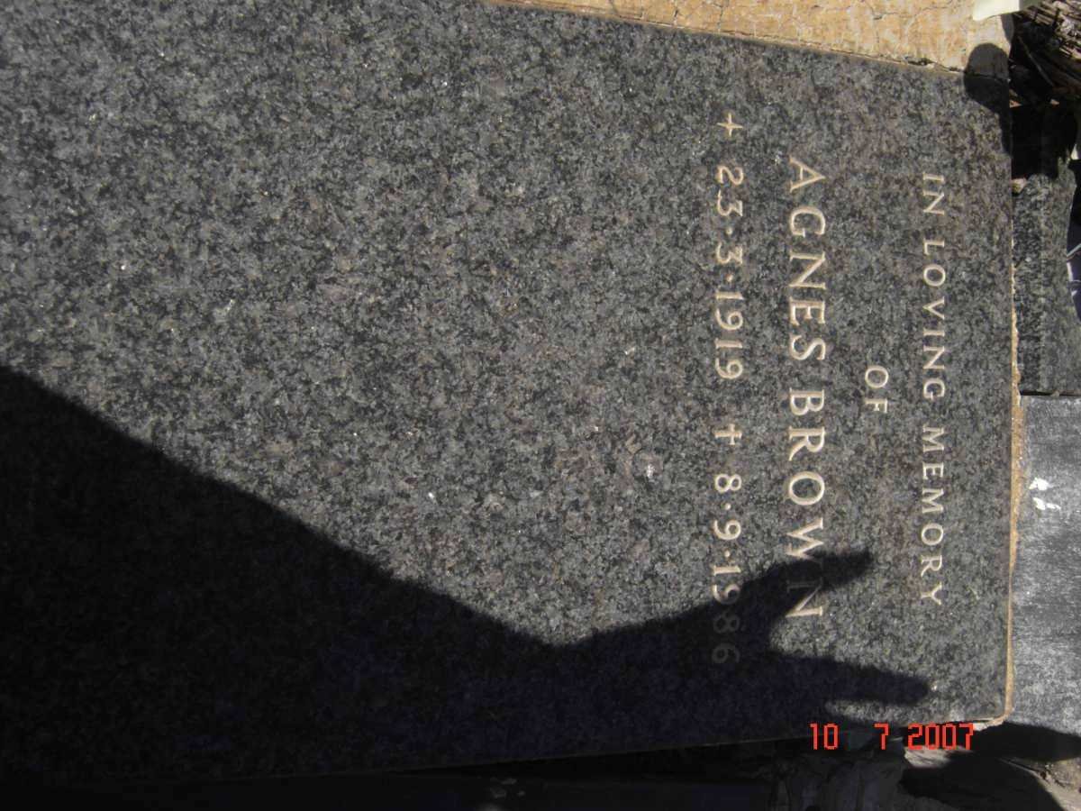 BROWN Agnes 1919-1986
