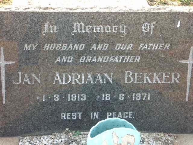 BEKKER Jan Adriaan 1913-1971