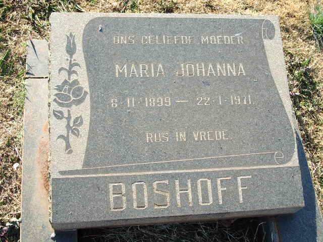 BOSHOFF Maria Johanna 1899-1971