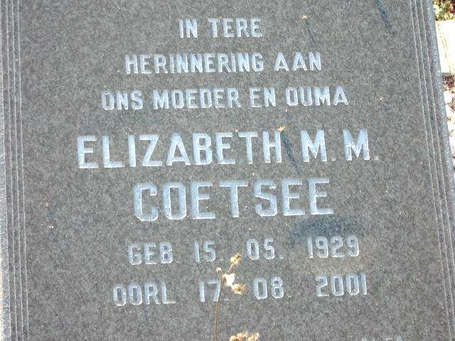 COETSEE Elizabeth M.M. 1929-2001