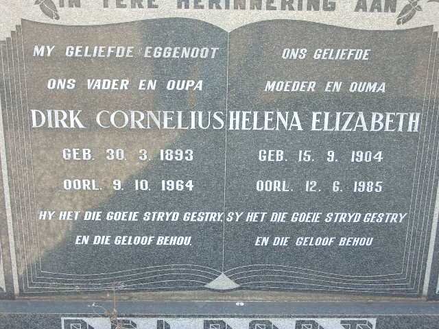 DELPORT Dirk Cornelius 1893-1964 &amp; Helena Elizabeth 1904-1985