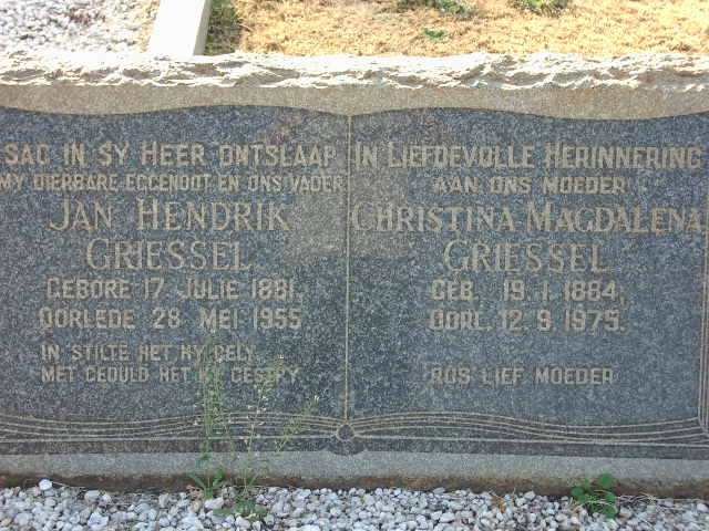 GRIESEL Jan Hendrik 1881-1955 &amp; Christina Magdalena 1884-1975