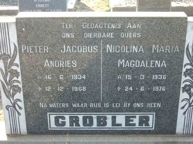 GROBLER Pieter Jacobus Andries 1934-1968 &amp; Nicolina Maria Magdalena 1936-1976