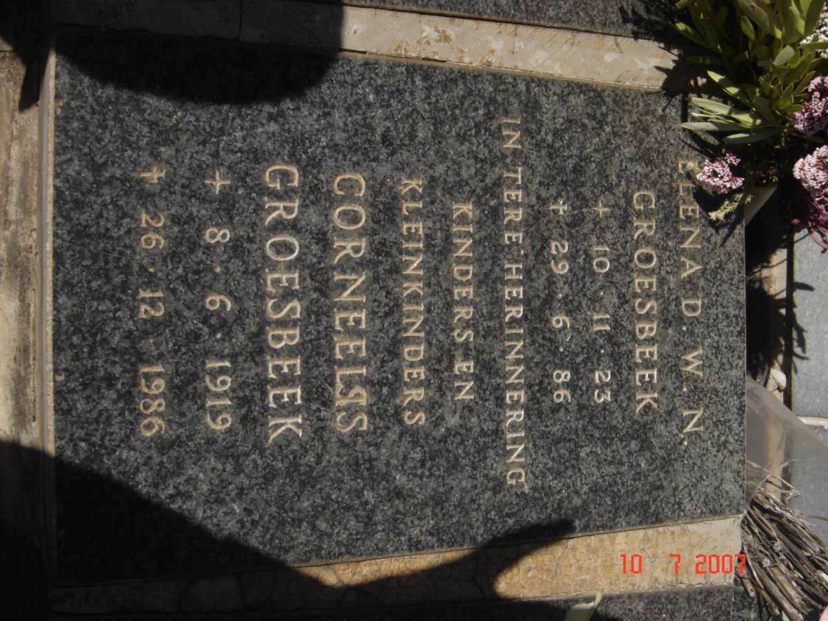 GROESBEEK Corneelis 1919-1986 &amp; Elena D.W.N. 1923-1986