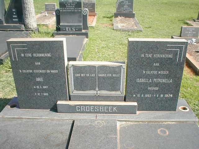 GROESBEEK Arie 1887-1969 &amp; Isabella Petronella 1893-1974