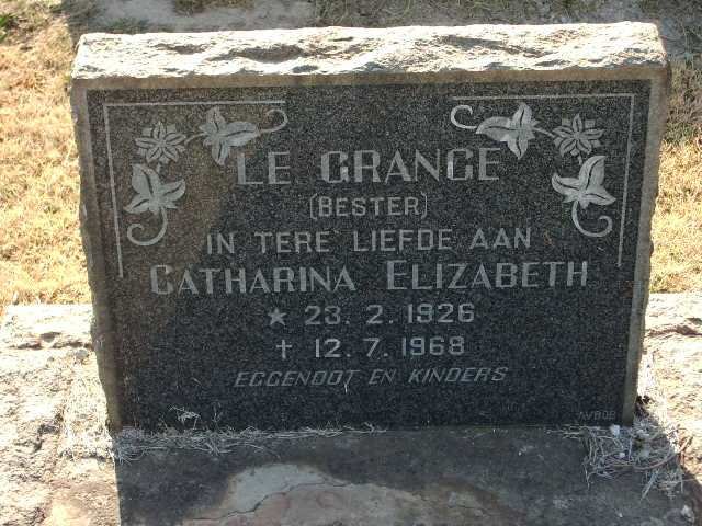 GRANGE Catharina Elizabeth, le geb. BESTER 1926-1968