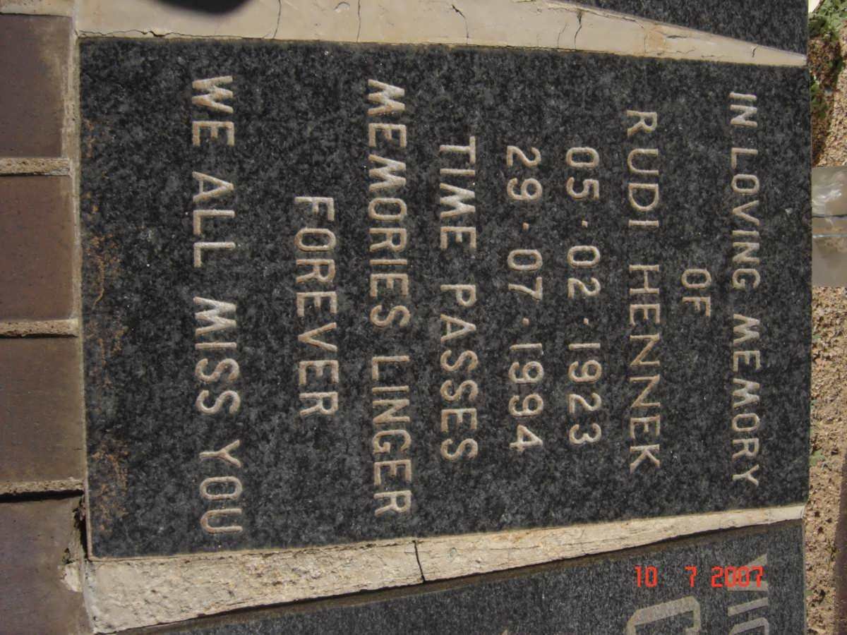 HENNEK Rudi 1923-1994