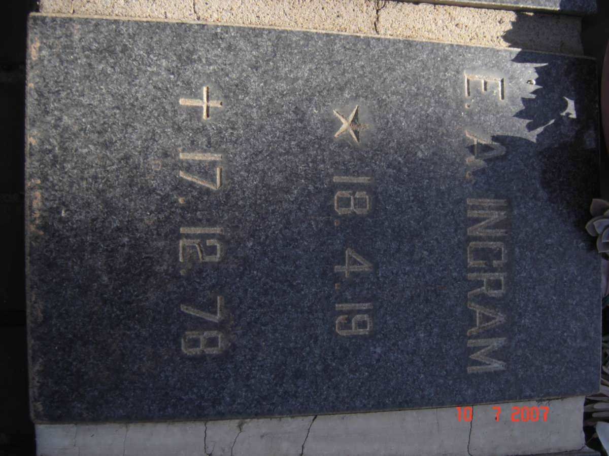 INGRAM E.A. 1919-1978