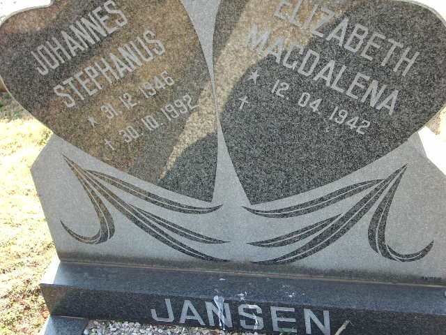 JANSEN Johannes Stephanus 1946-1992 &amp; Elizabeth Magdalena 1942-