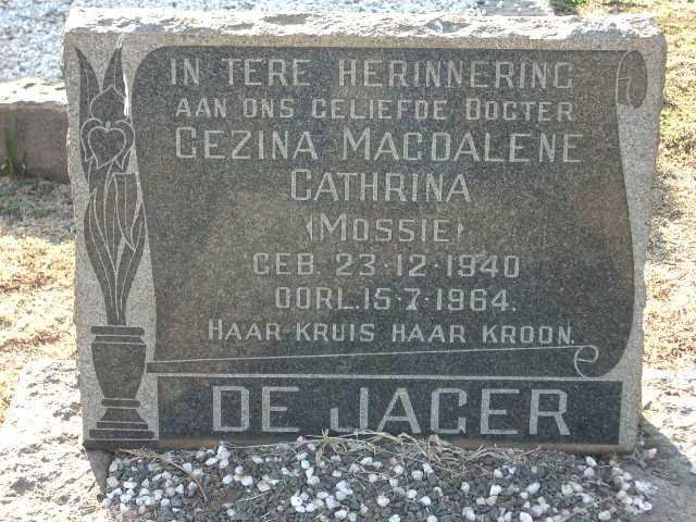 JAGER Gezina Magdalene Cathrina, de 1940-1964