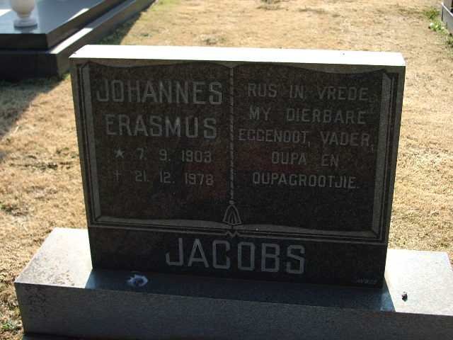 JACOBS Johannes Erasmus 1903-1978