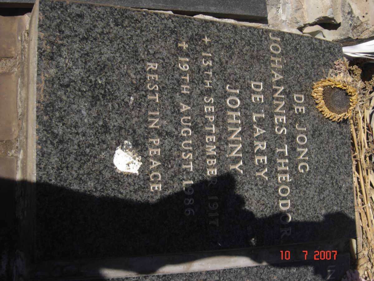 JONG Johannes Theodore De Larey, de 1917-1986