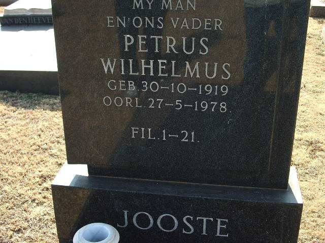 JOOSTE Petrus Wilhelmus 1919-1978
