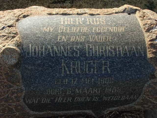 KRUGER Johannes Christiaan 190?-1958